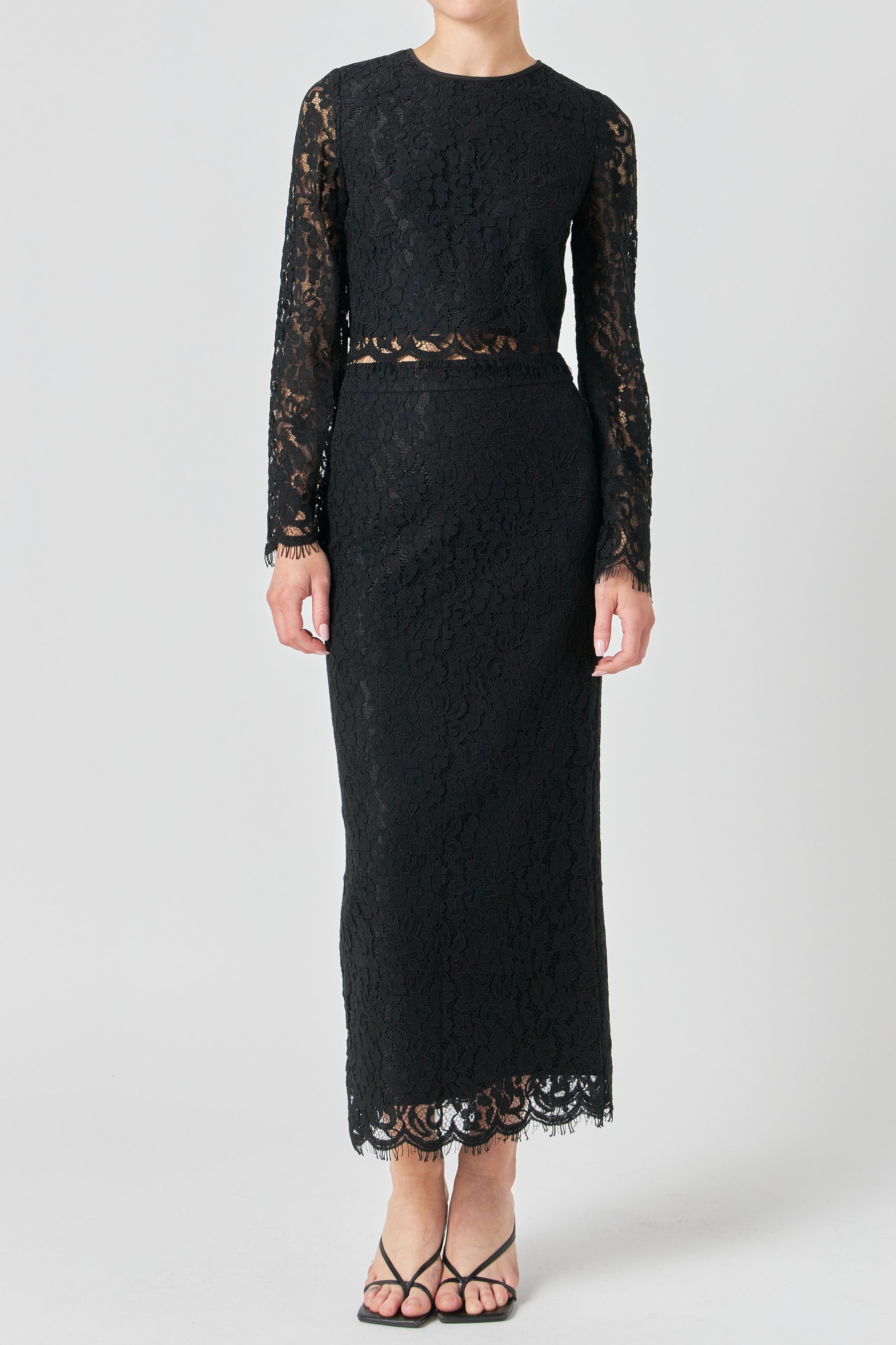 Floral Lace Maxi Skirt