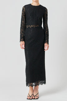 Floral Lace Maxi Skirt