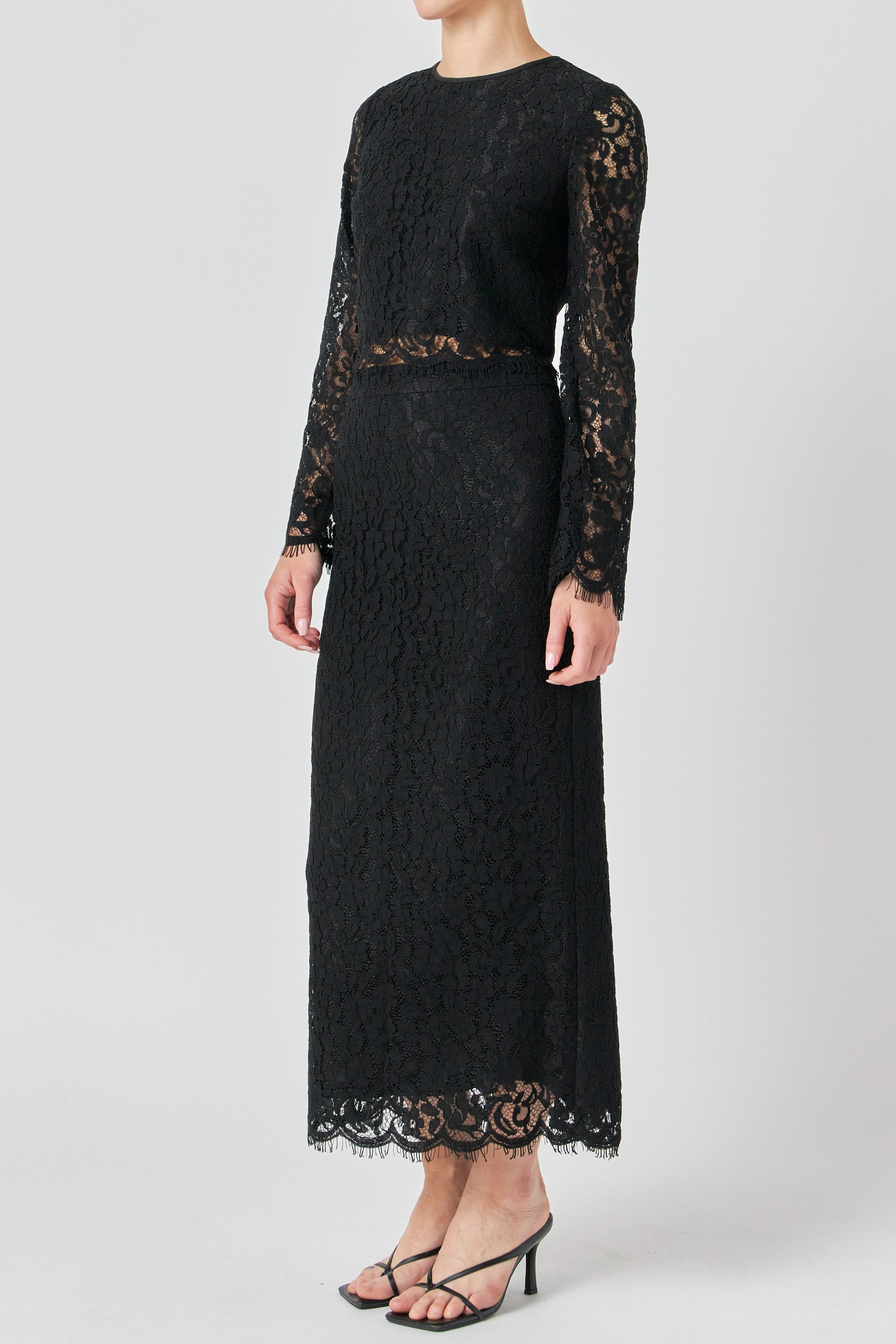 Floral Lace Maxi Skirt