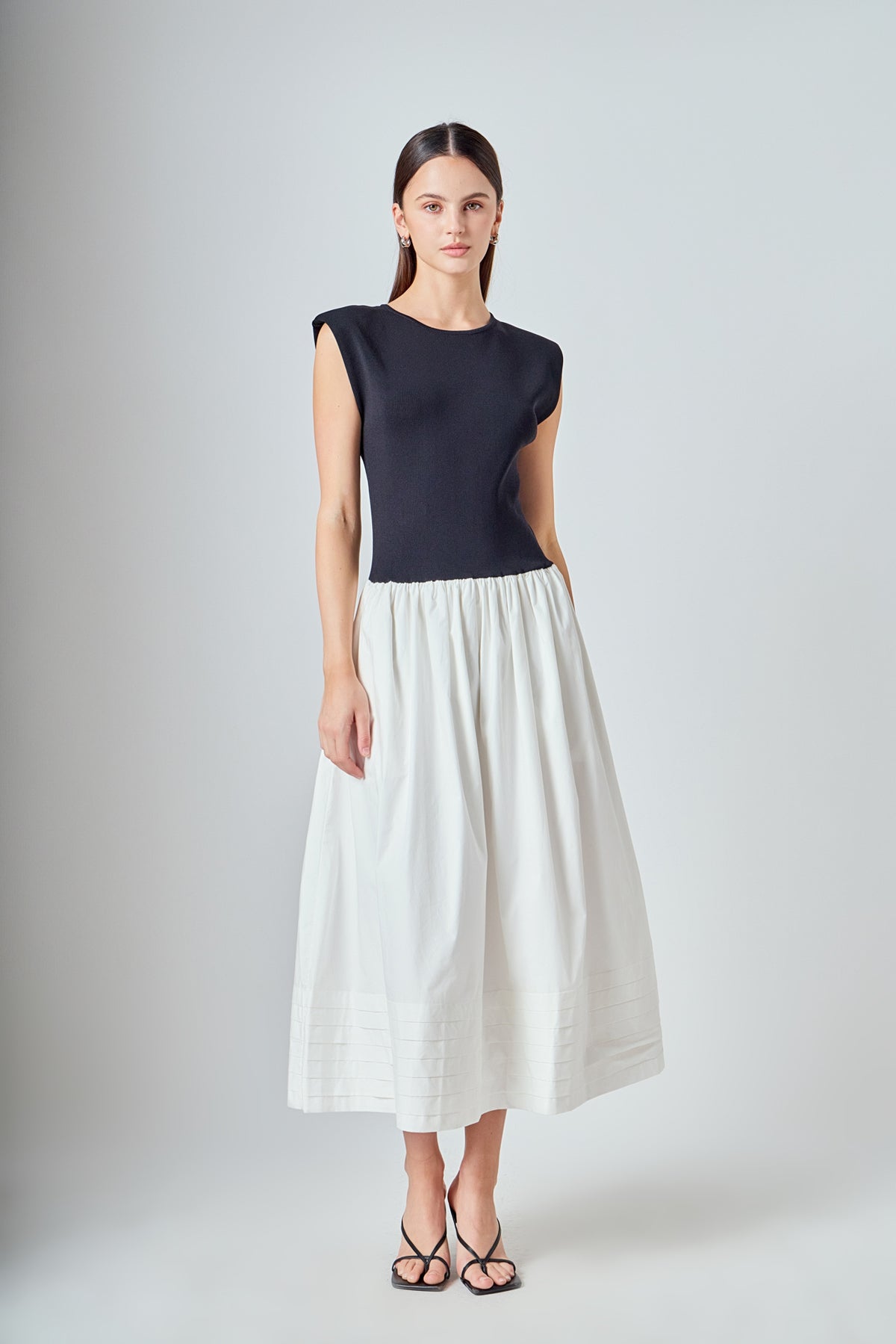 Mix Media Knit Midi Dress