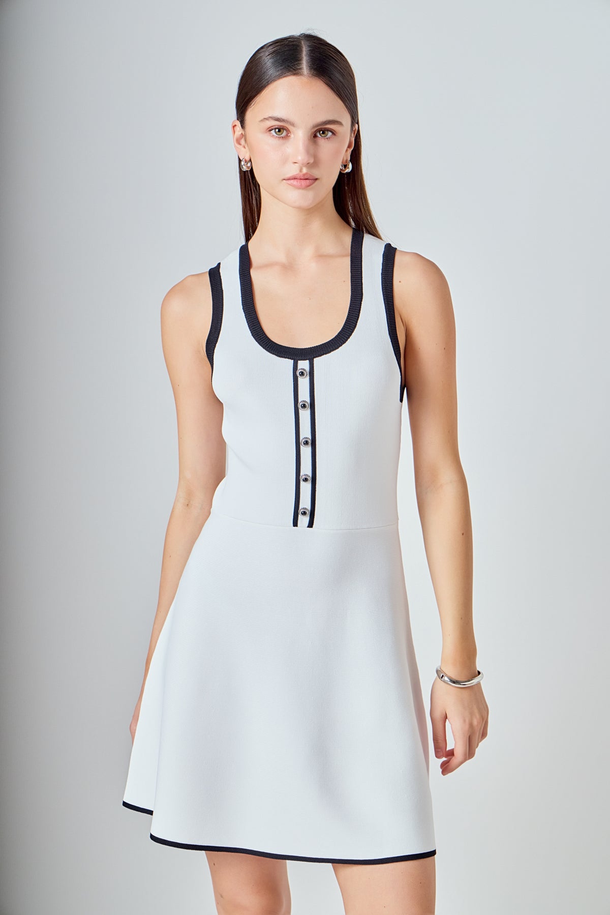 Scoop Neck Knit Midi Dress