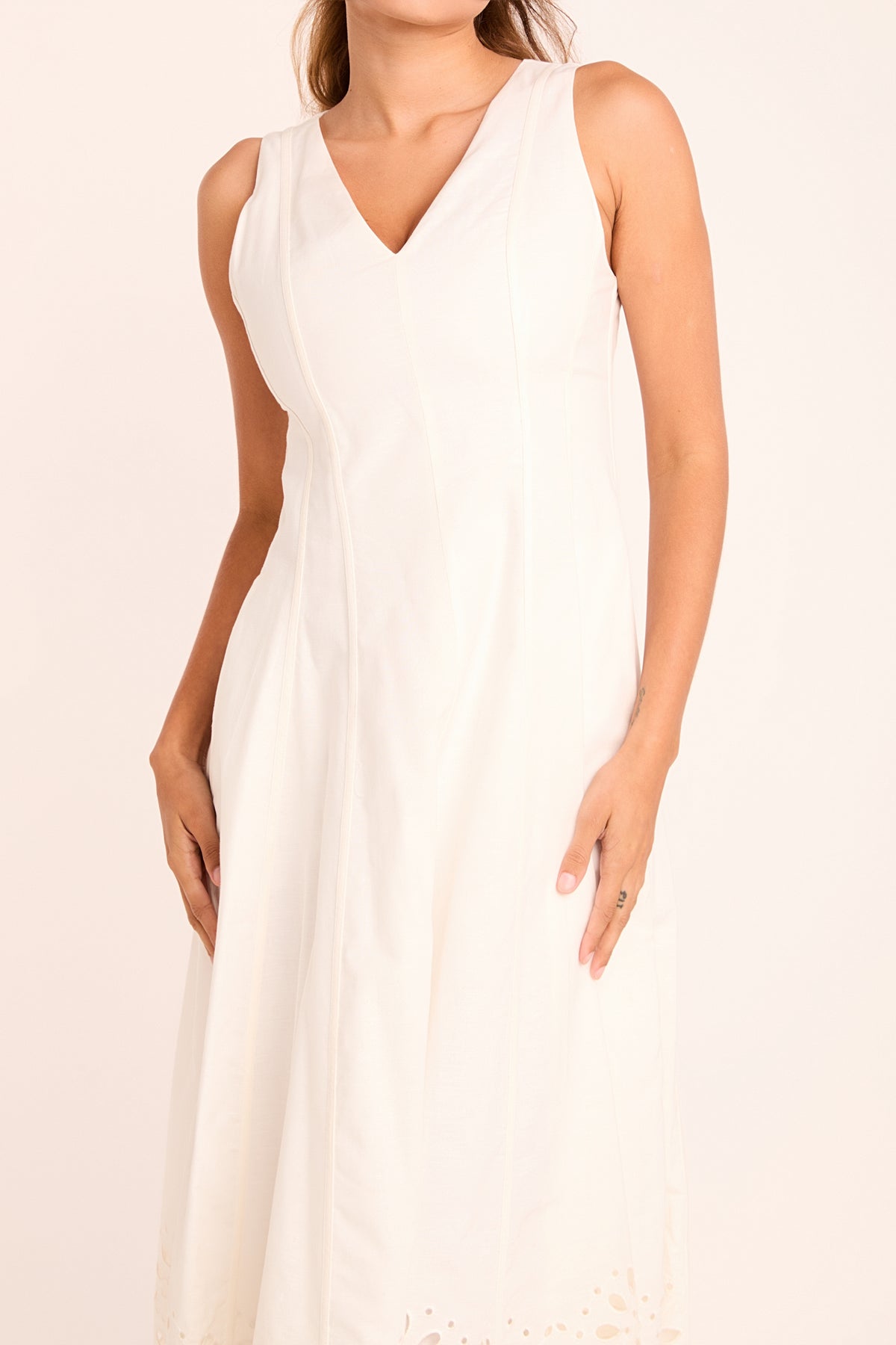 Embroidered Flounce Maxi Dress