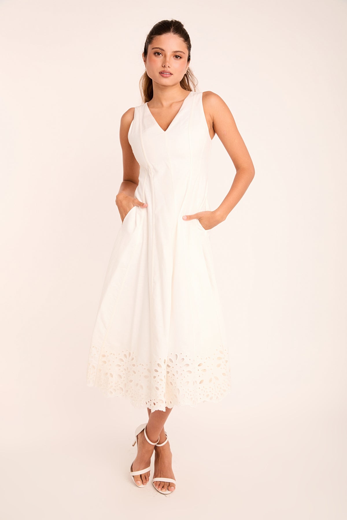 Embroidered Flounce Maxi Dress