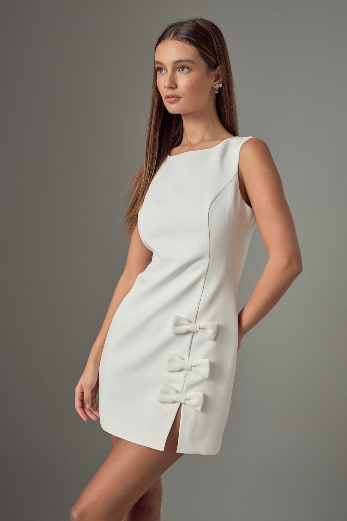 ENDLESS ROSE - Bow Slit Mini Dress - DRESSES available at Objectrare