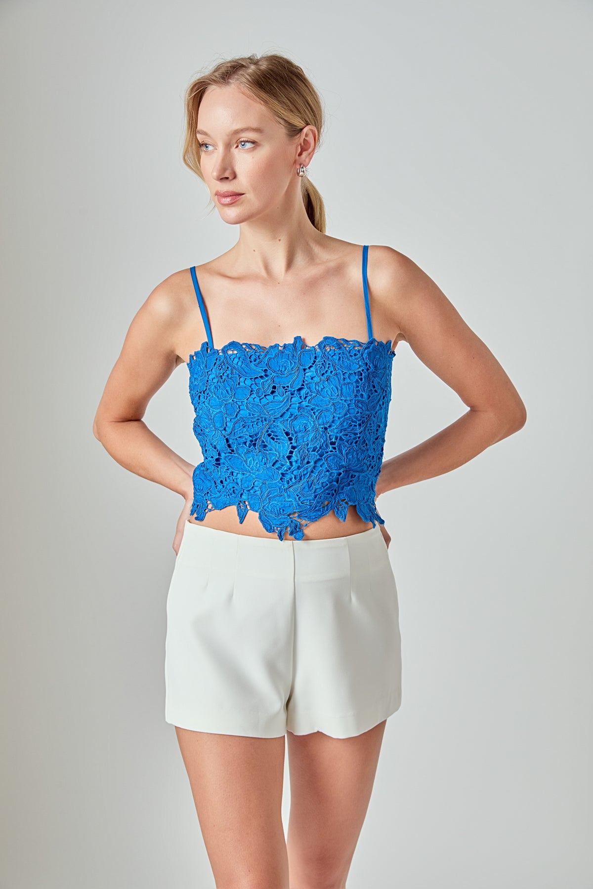 Lace Crop Fitted Top