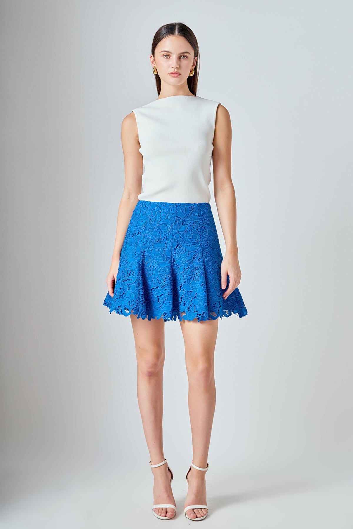 Lace Fit and Flare Mini Skirt