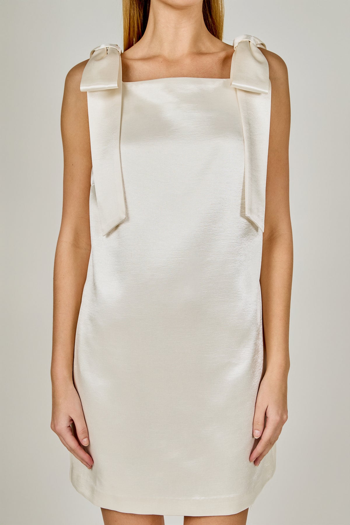 Velvet Satin Bow Mini Dress