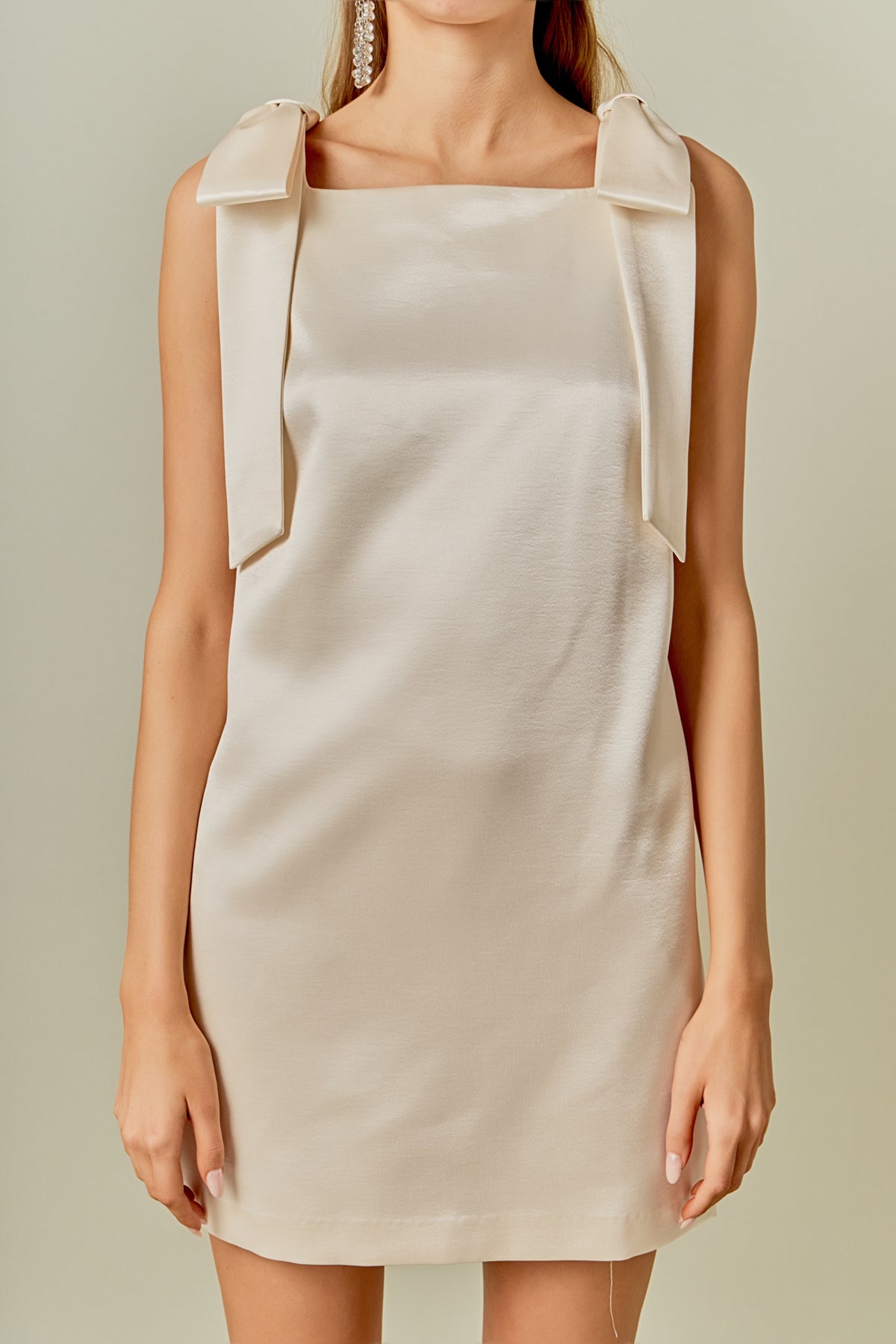 Velvet Satin Bow Mini Dress