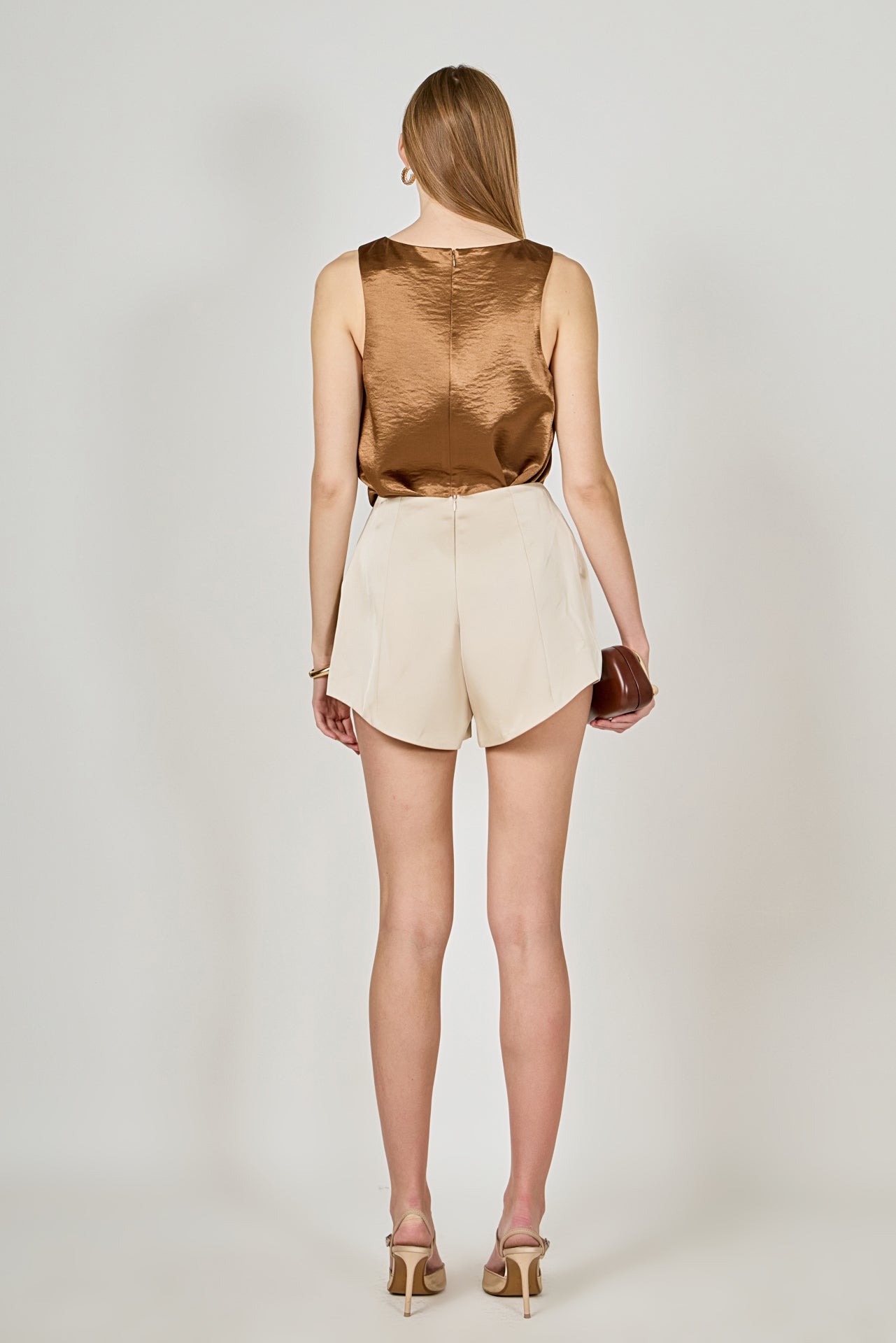 Satin Velvet Square Neck Long Top