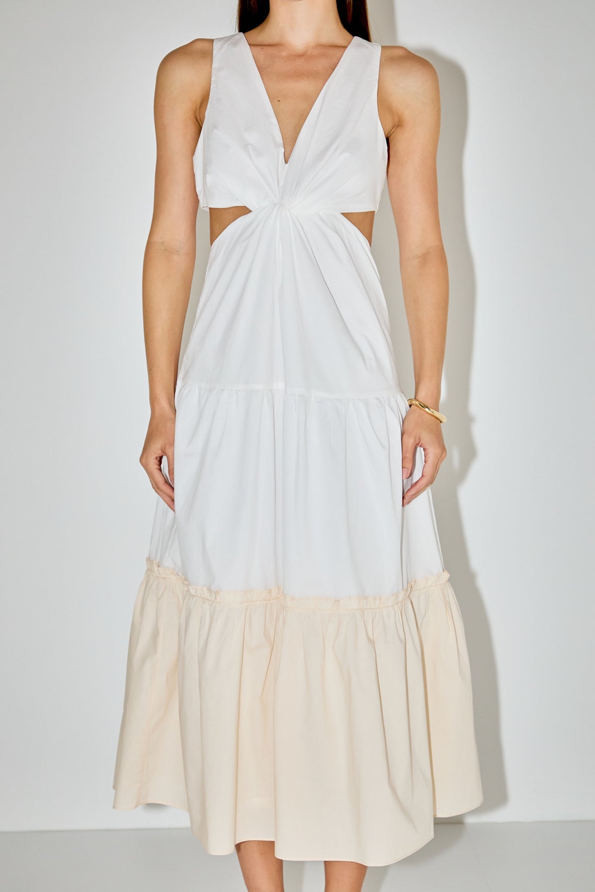Twist Cut Out Color Block Maxi