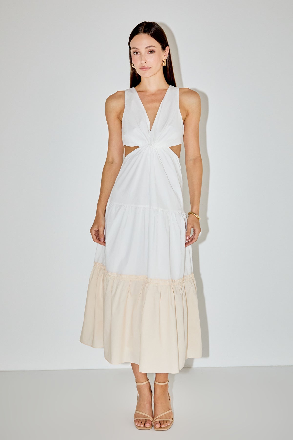 Twist Cut Out Color Block Maxi