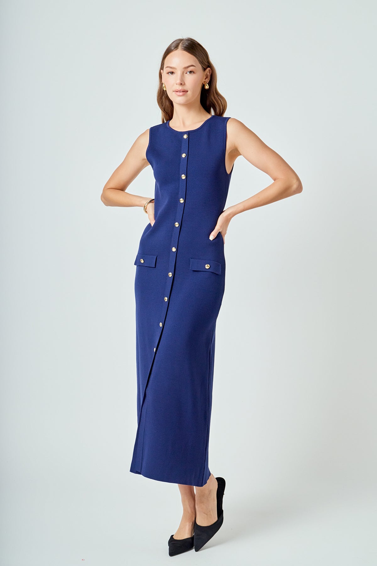 Knit Sleeveless Midi Dress