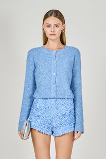 Textured Buttoned Sweater Cardigan