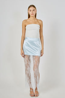 Satin Velvet Maxi Skirt