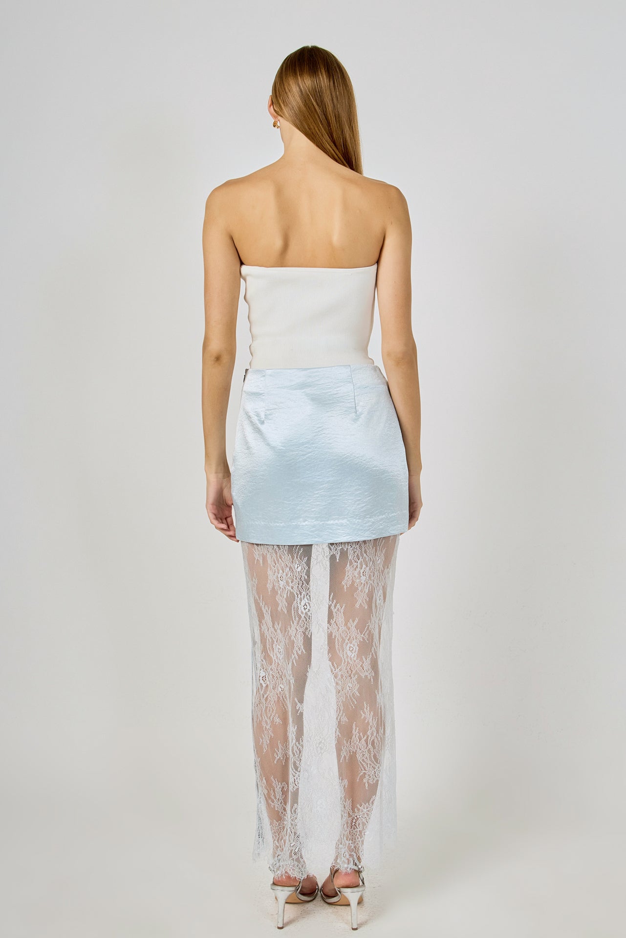 Satin Velvet Maxi Skirt