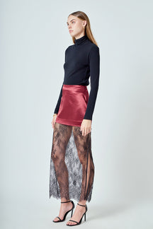 Satin Velvet Maxi Skirt