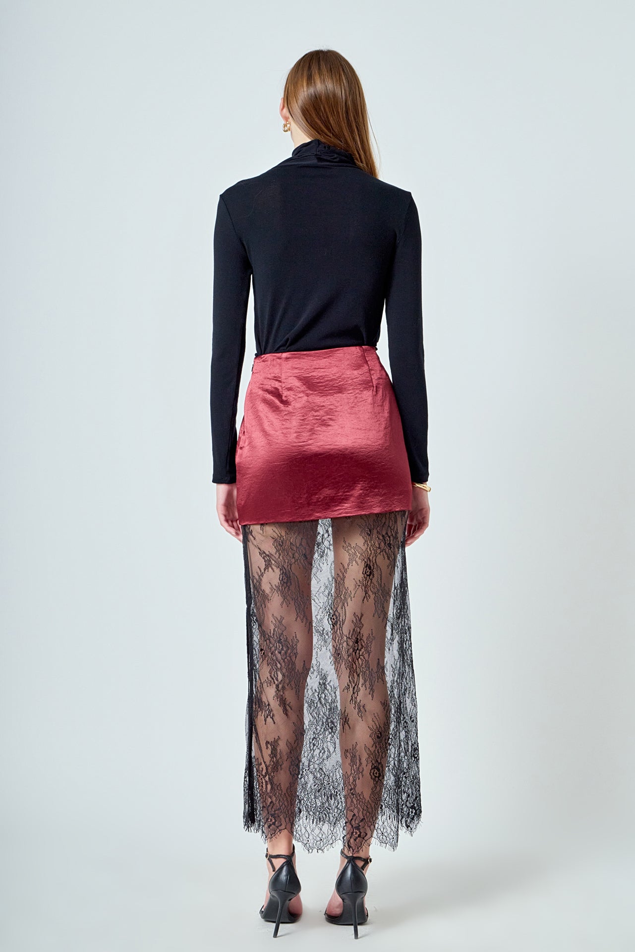 Satin Velvet Maxi Skirt