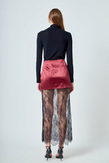 Satin Velvet Maxi Skirt