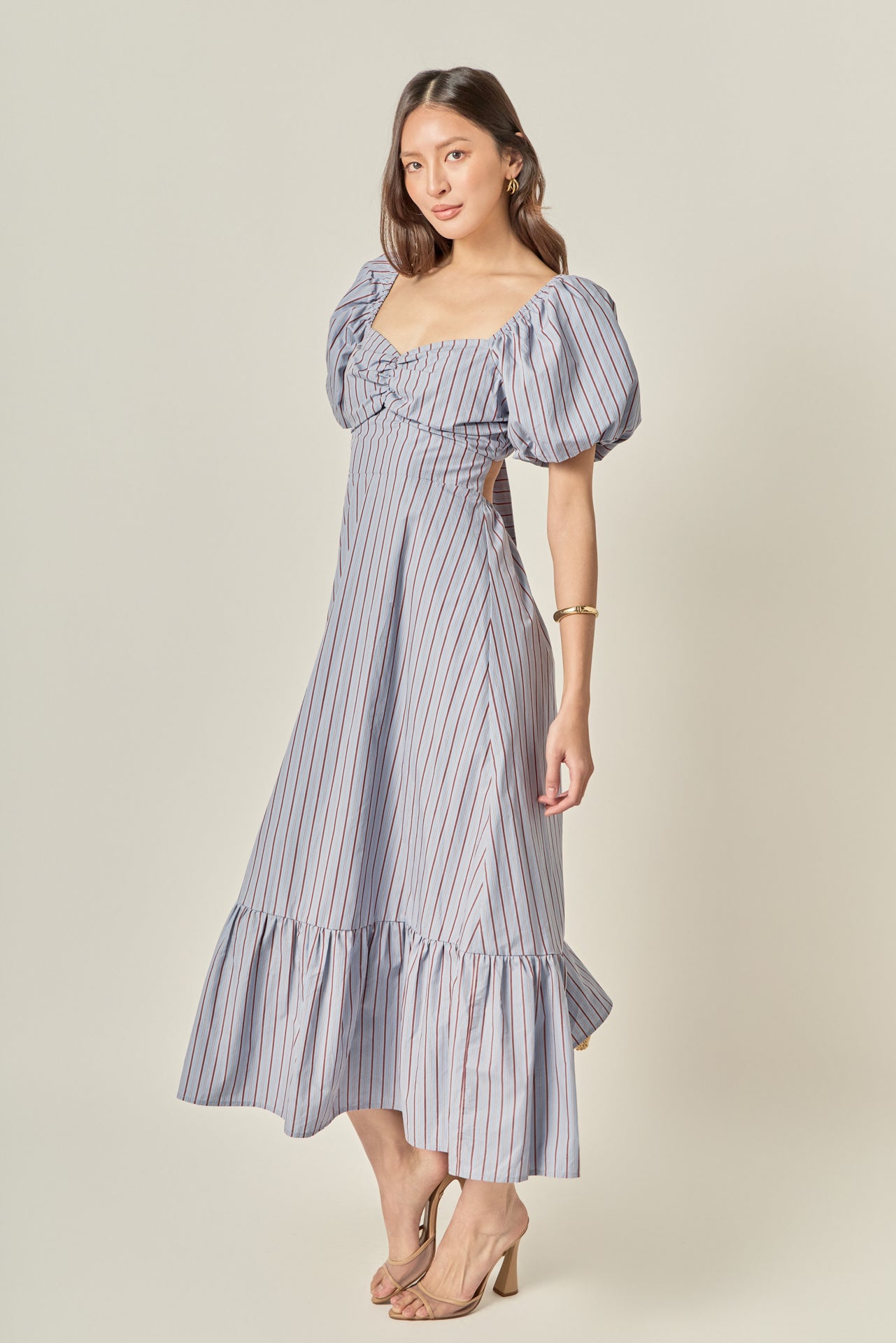 Striped Tie Back Maxi Dress