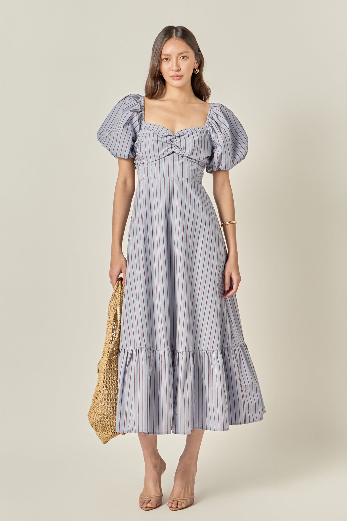 Striped Tie Back Maxi Dress