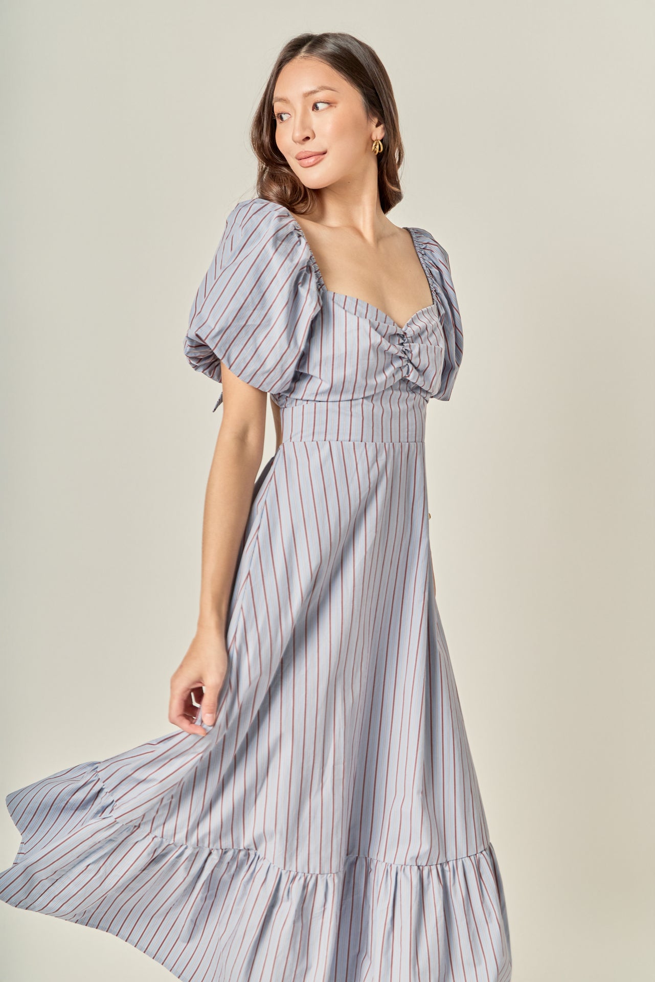 Striped Tie Back Maxi Dress