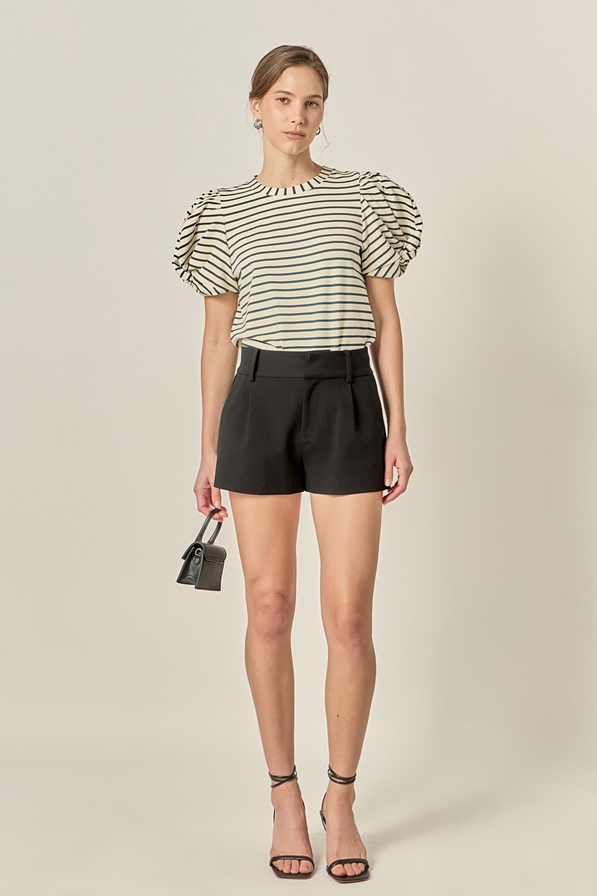Puff Sleeve Knit Cotton Top