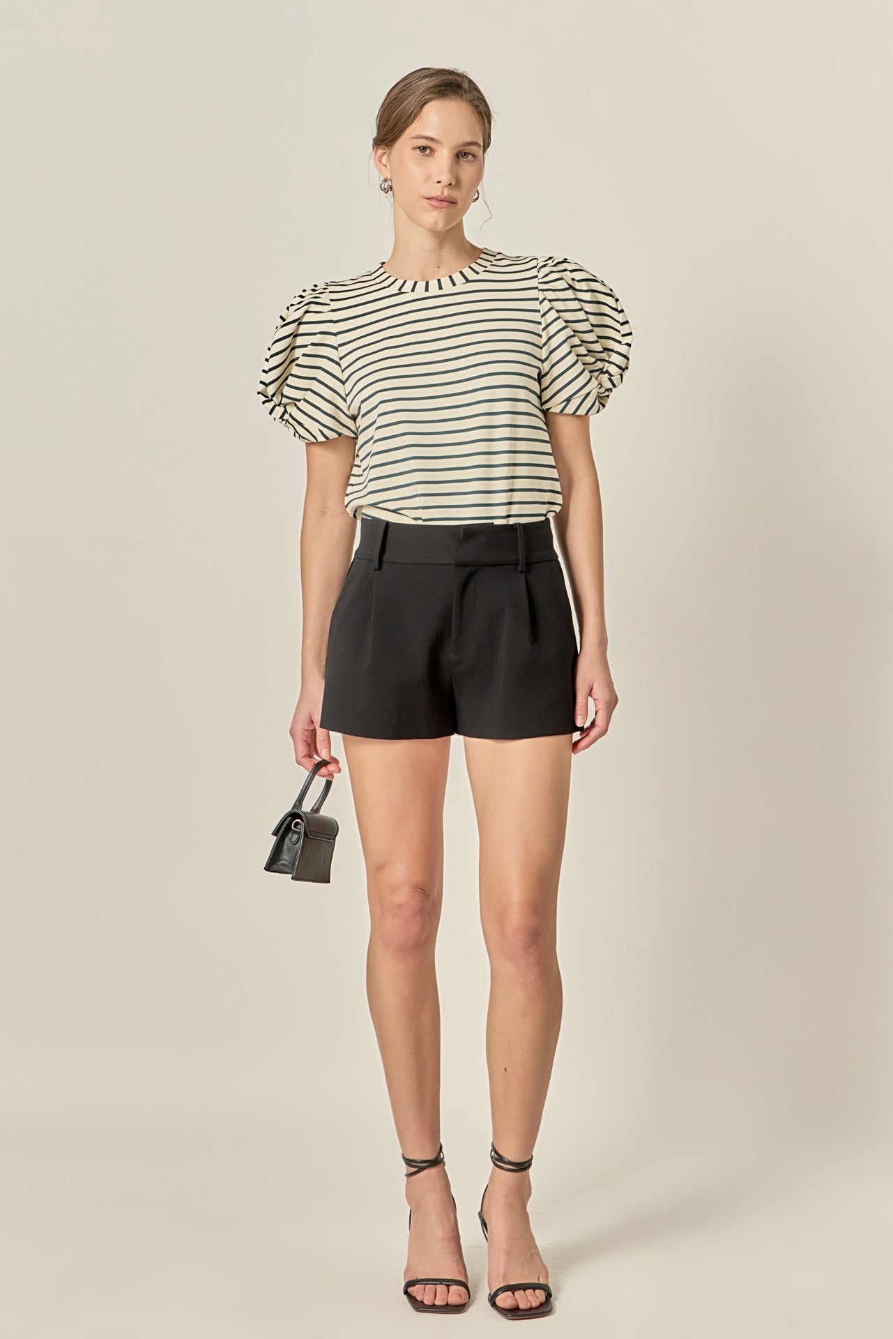 Puff Sleeve Knit Cotton Top