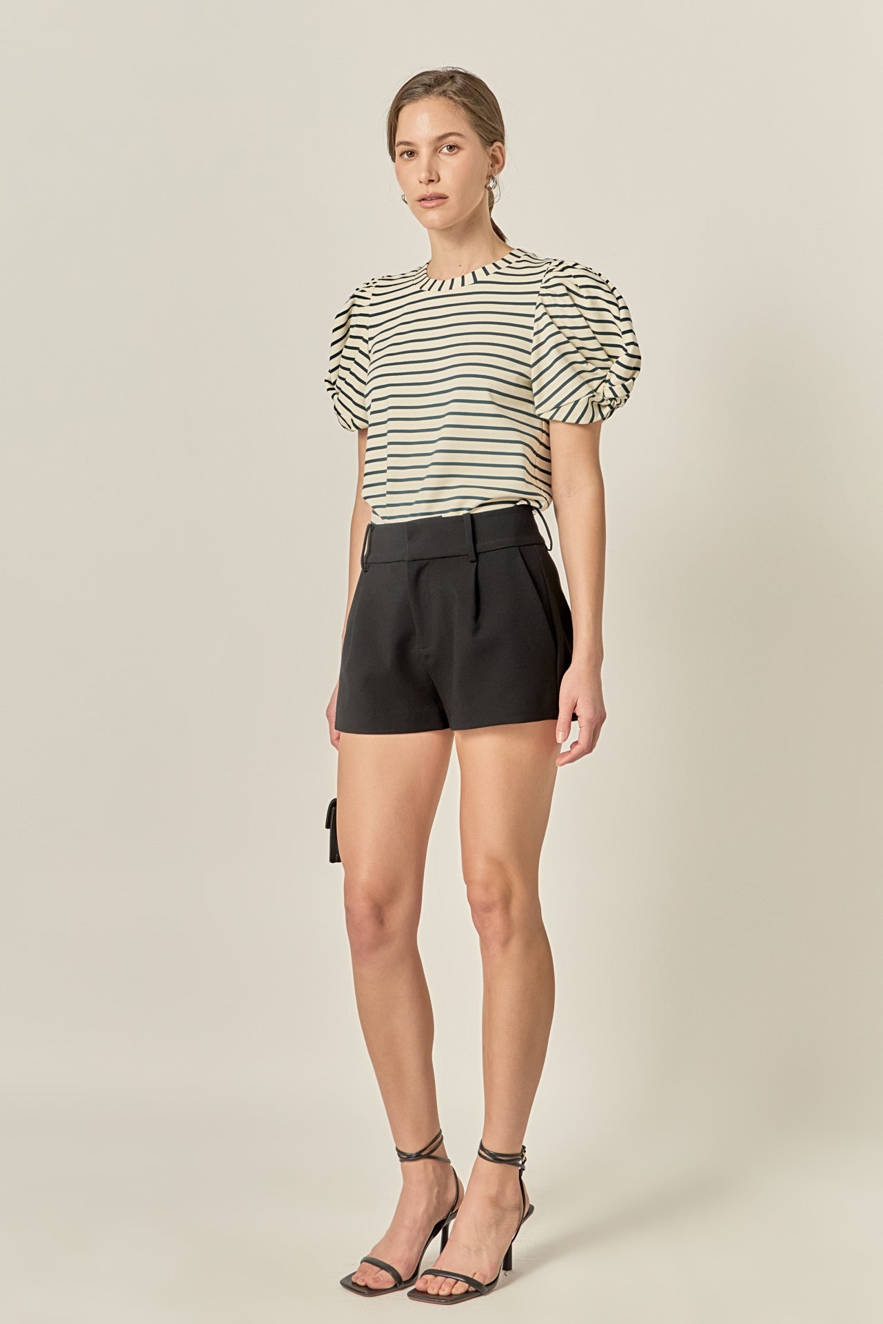 Puff Sleeve Knit Cotton Top