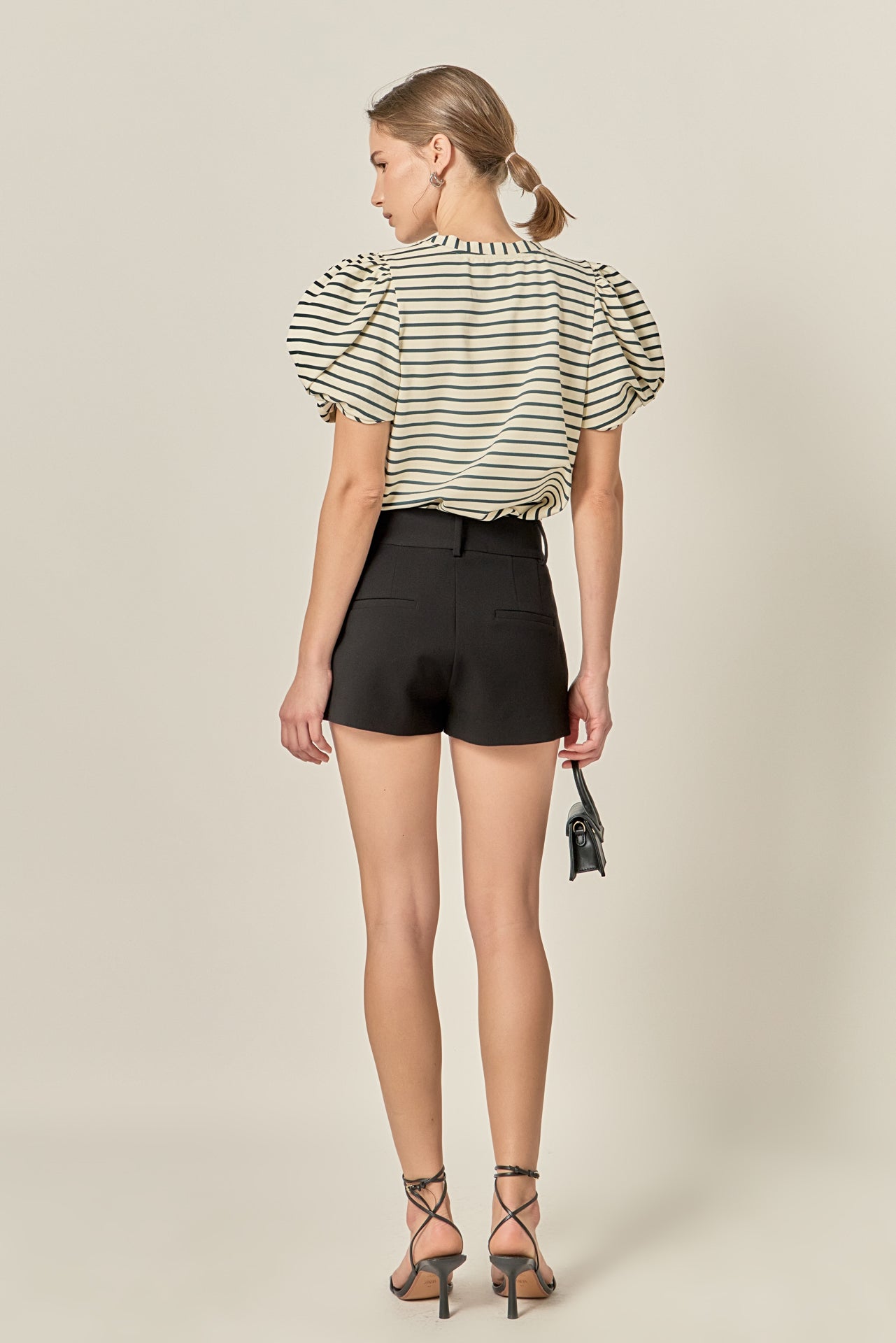 Puff Sleeve Knit Cotton Top