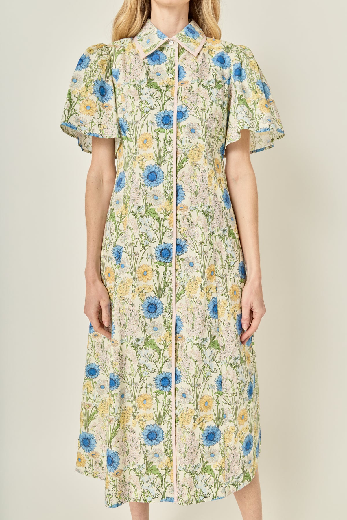 Floral Print Binded Midi Dress