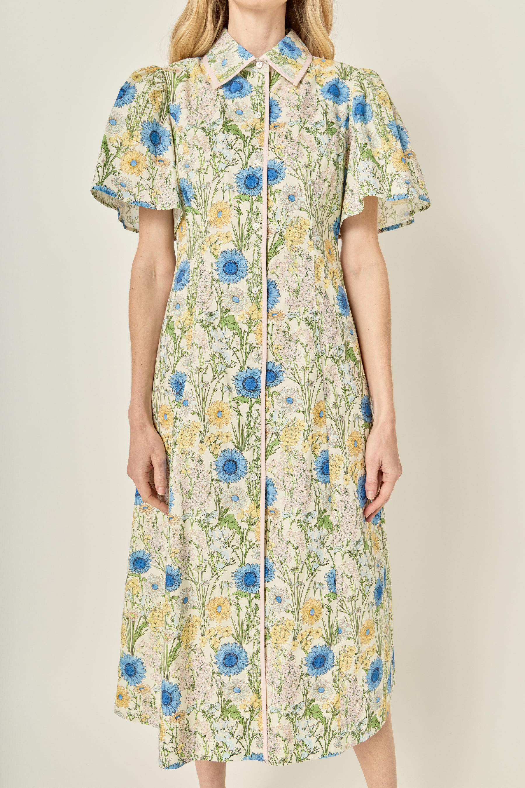 Floral Print Binded Midi Dress
