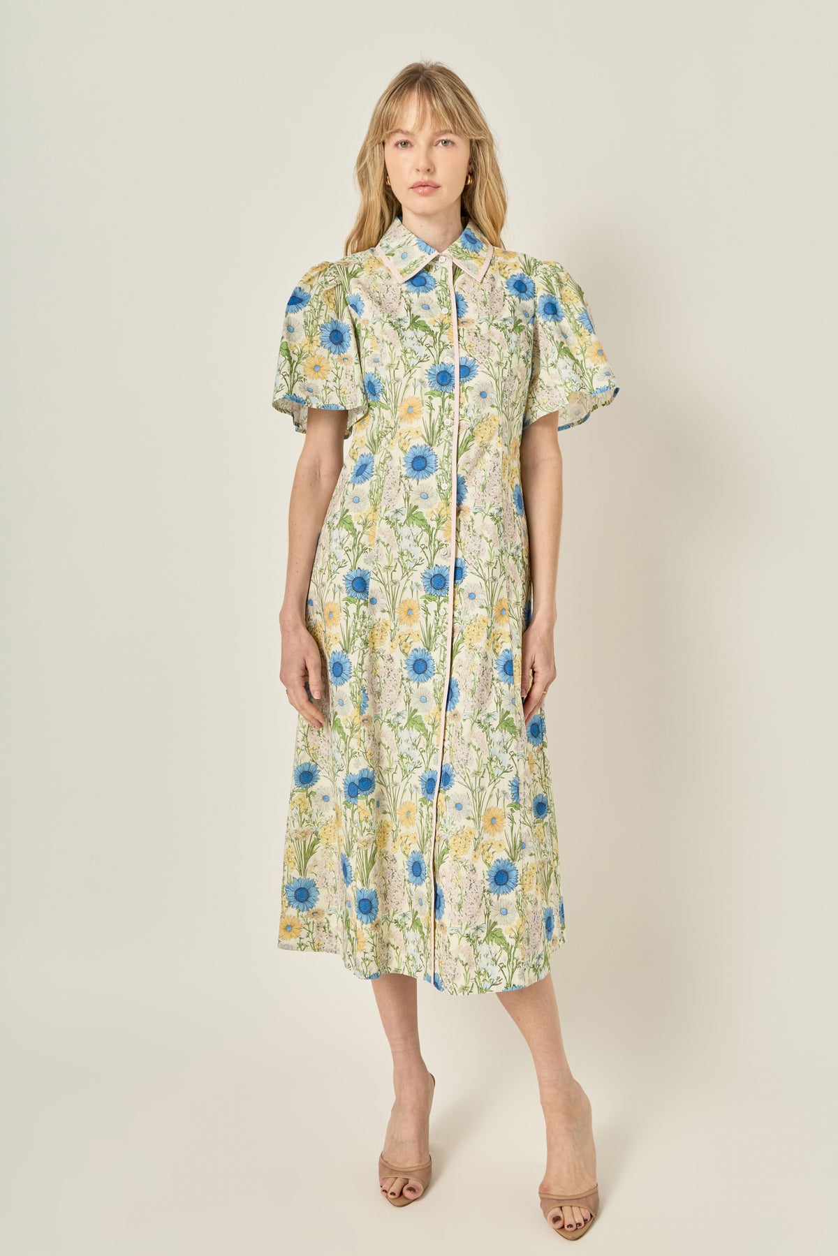 Floral Print Binded Midi Dress
