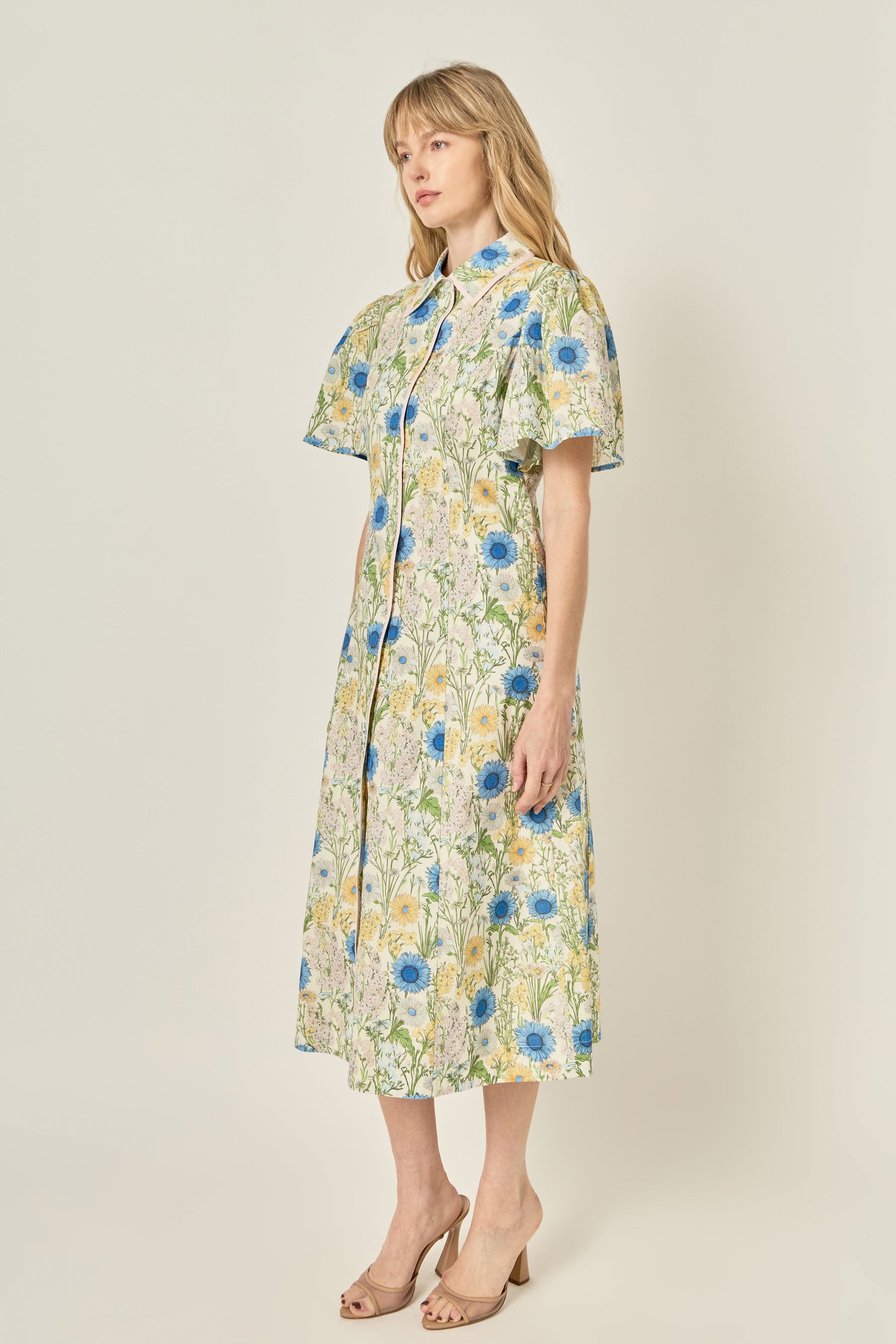 Floral Print Binded Midi Dress