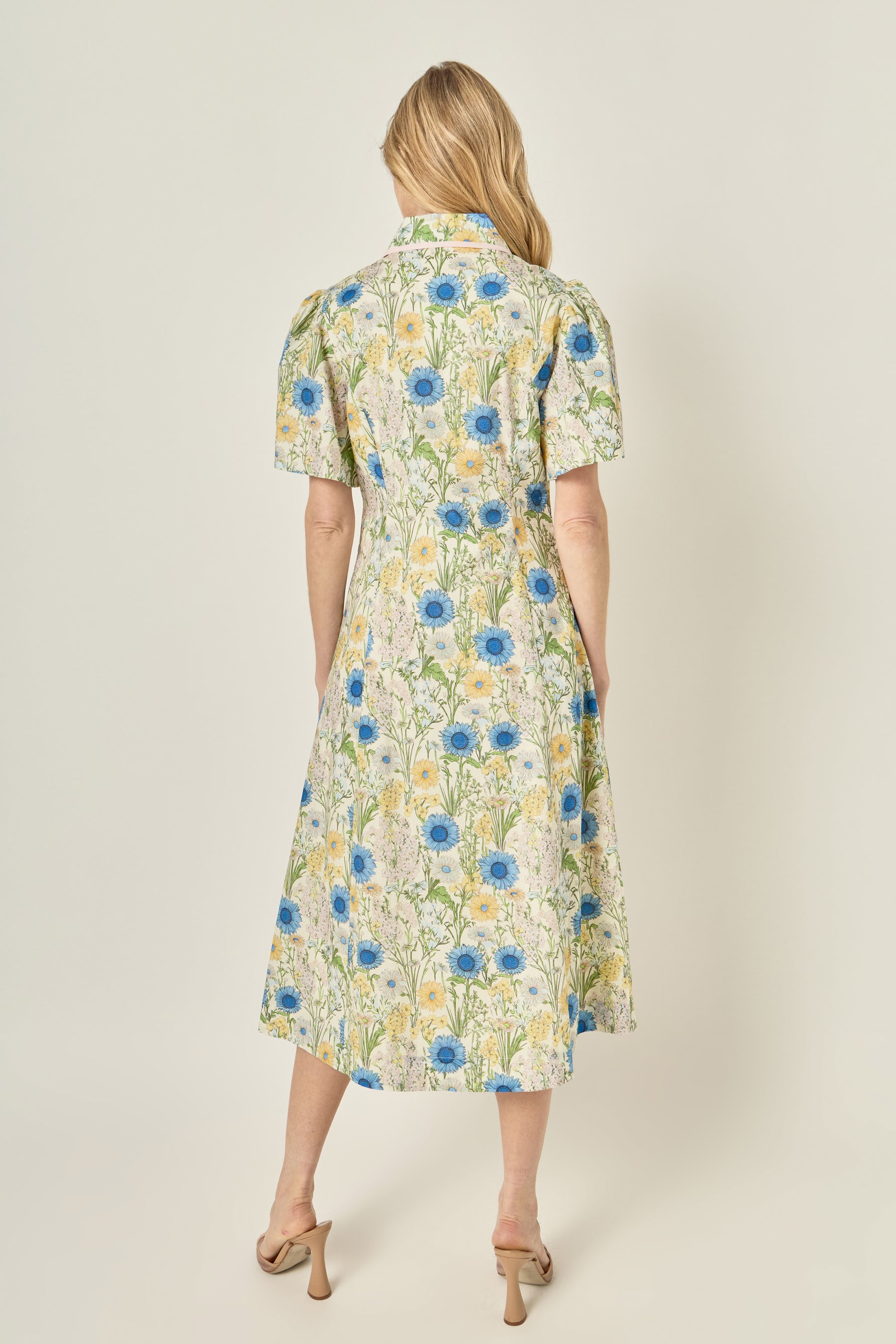 Floral Print Binded Midi Dress