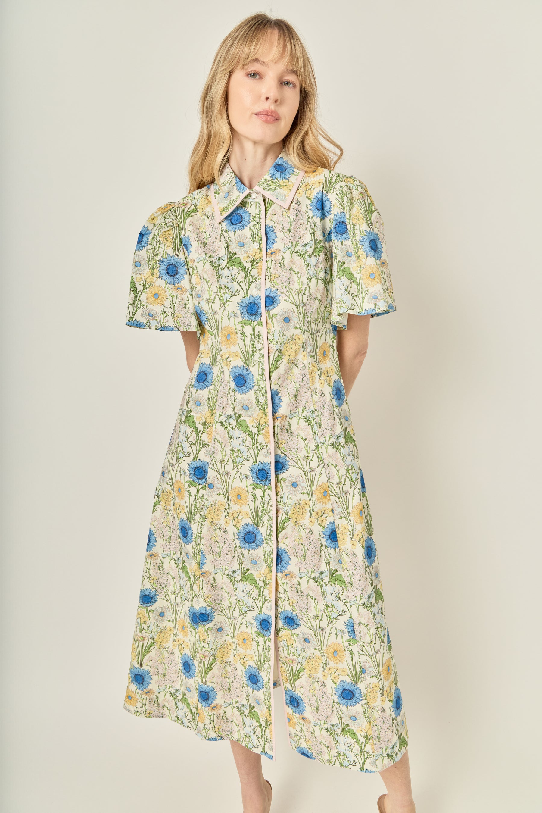 Floral Print Binded Midi Dress