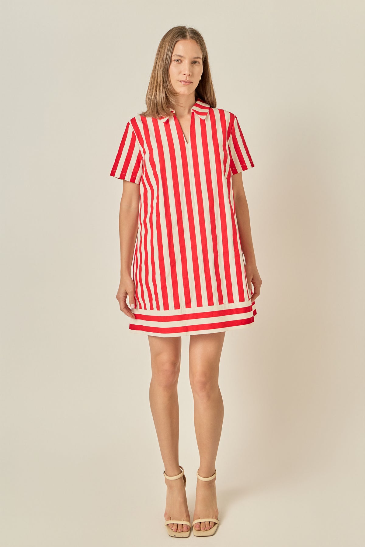 Striped Mini Shirt Dress