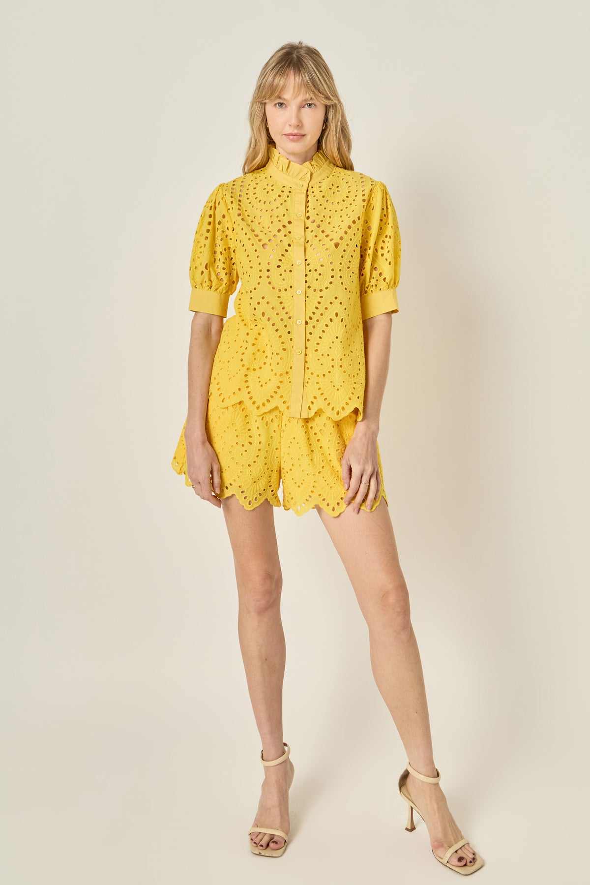 Eyelet Collared Shirt