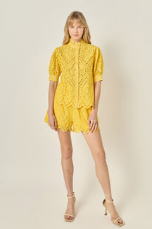 Eyelet Collared Shirt