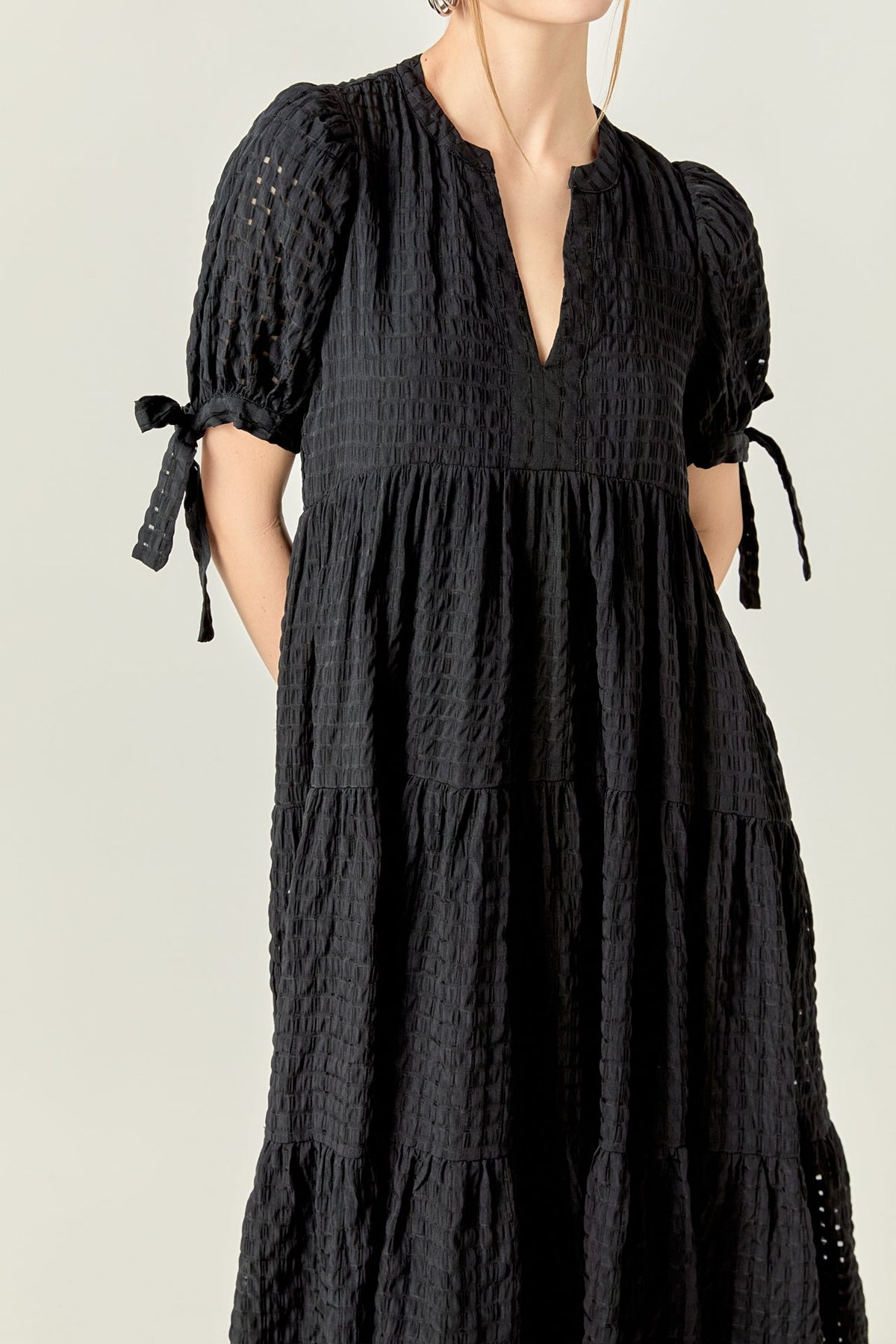 Gingham Tiered Midi Dress