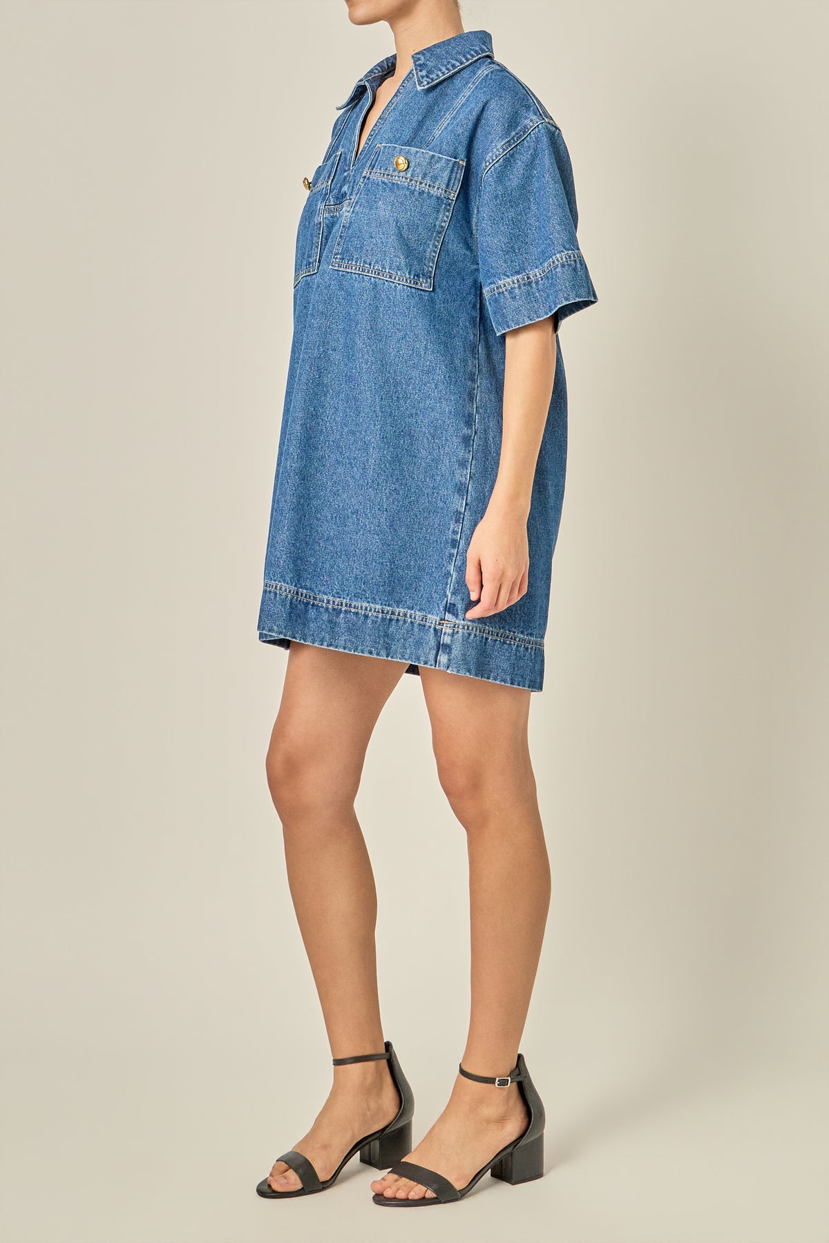 Denim Shift Mini Dress