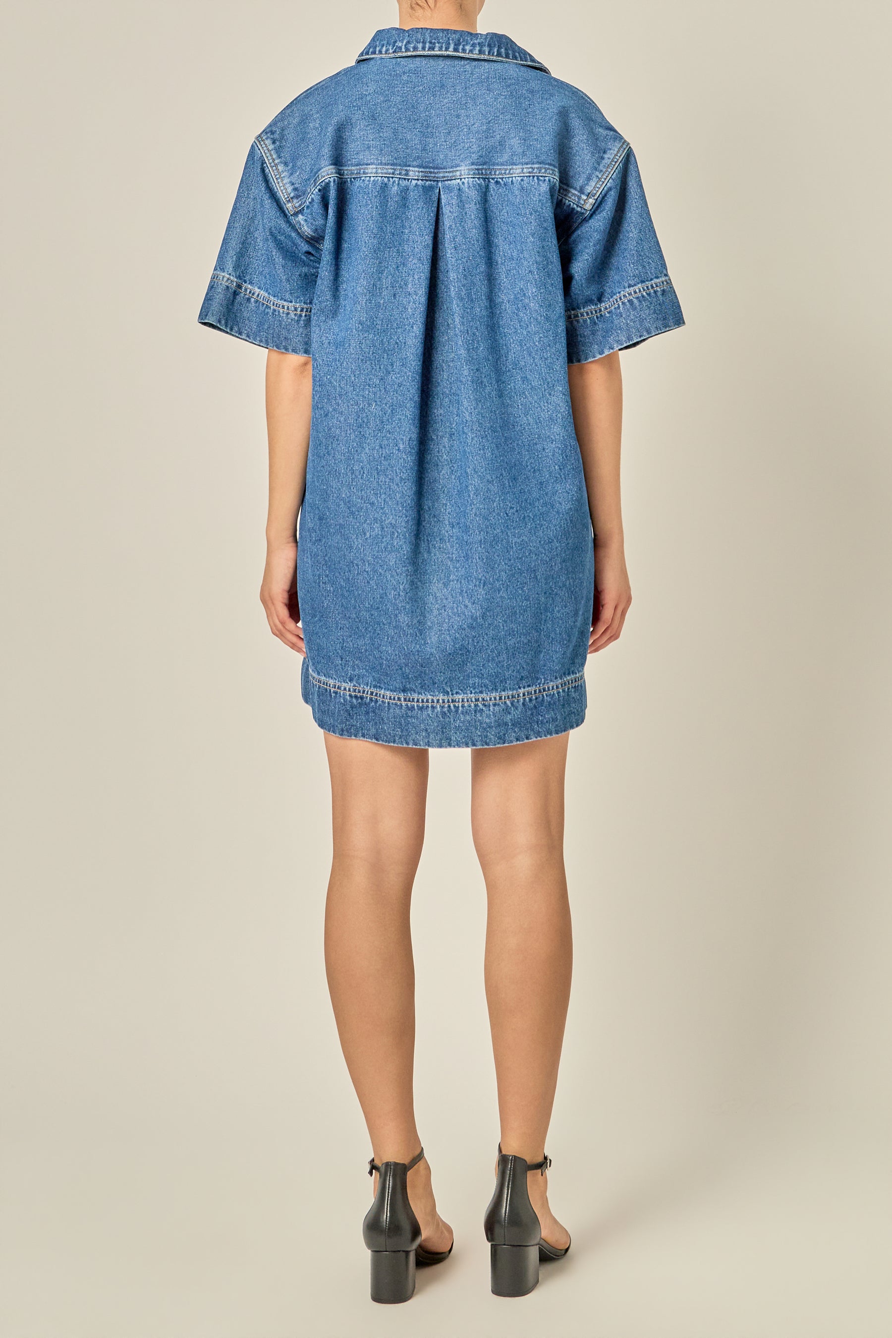 Denim Shift Mini Dress