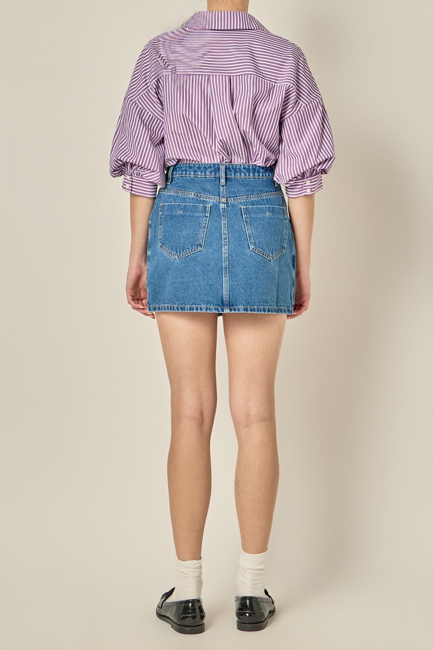 Denim Wrap Mini Skirt