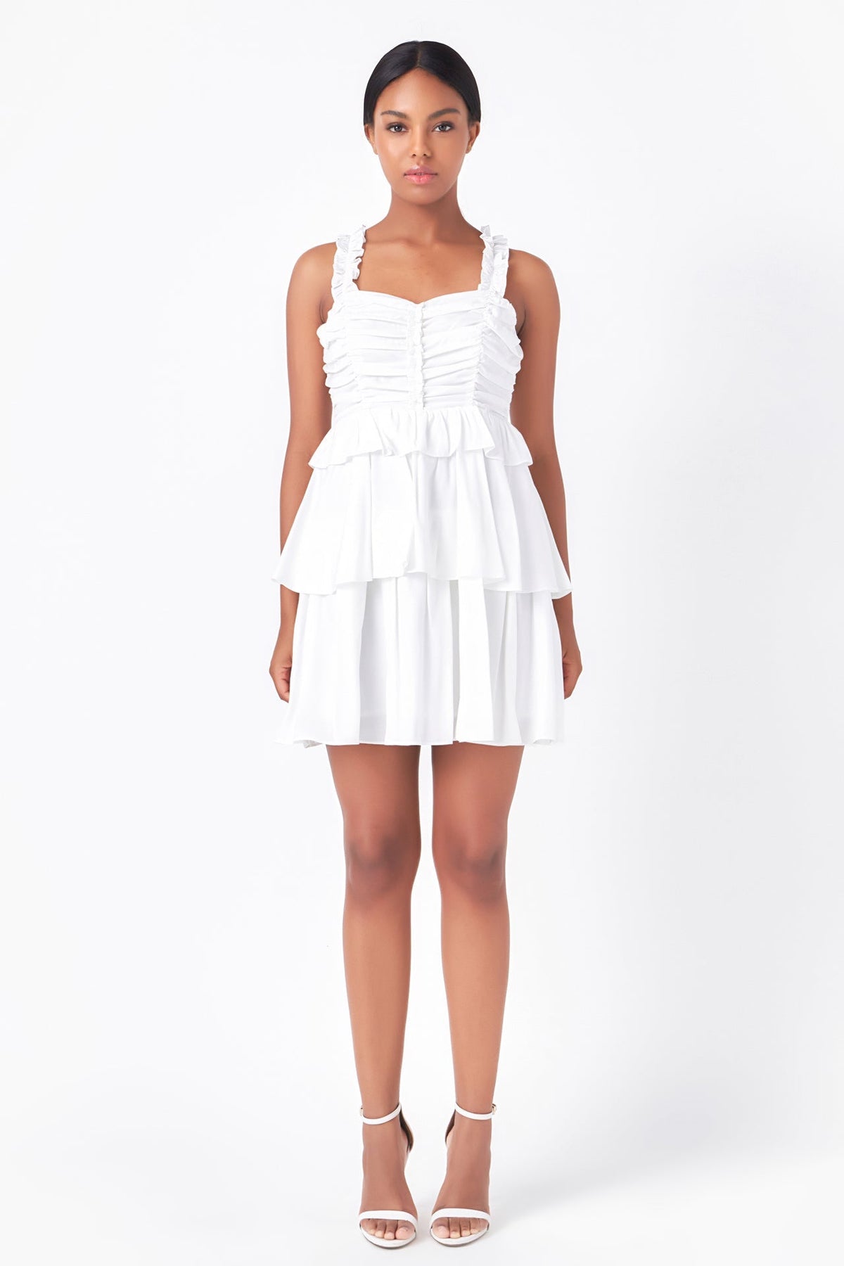 ENDLESS ROSE - Corset Ruched Tiered Mini - DRESSES available at Objectrare