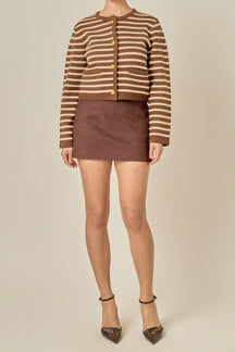 Striped Knit Jacket Cardigan