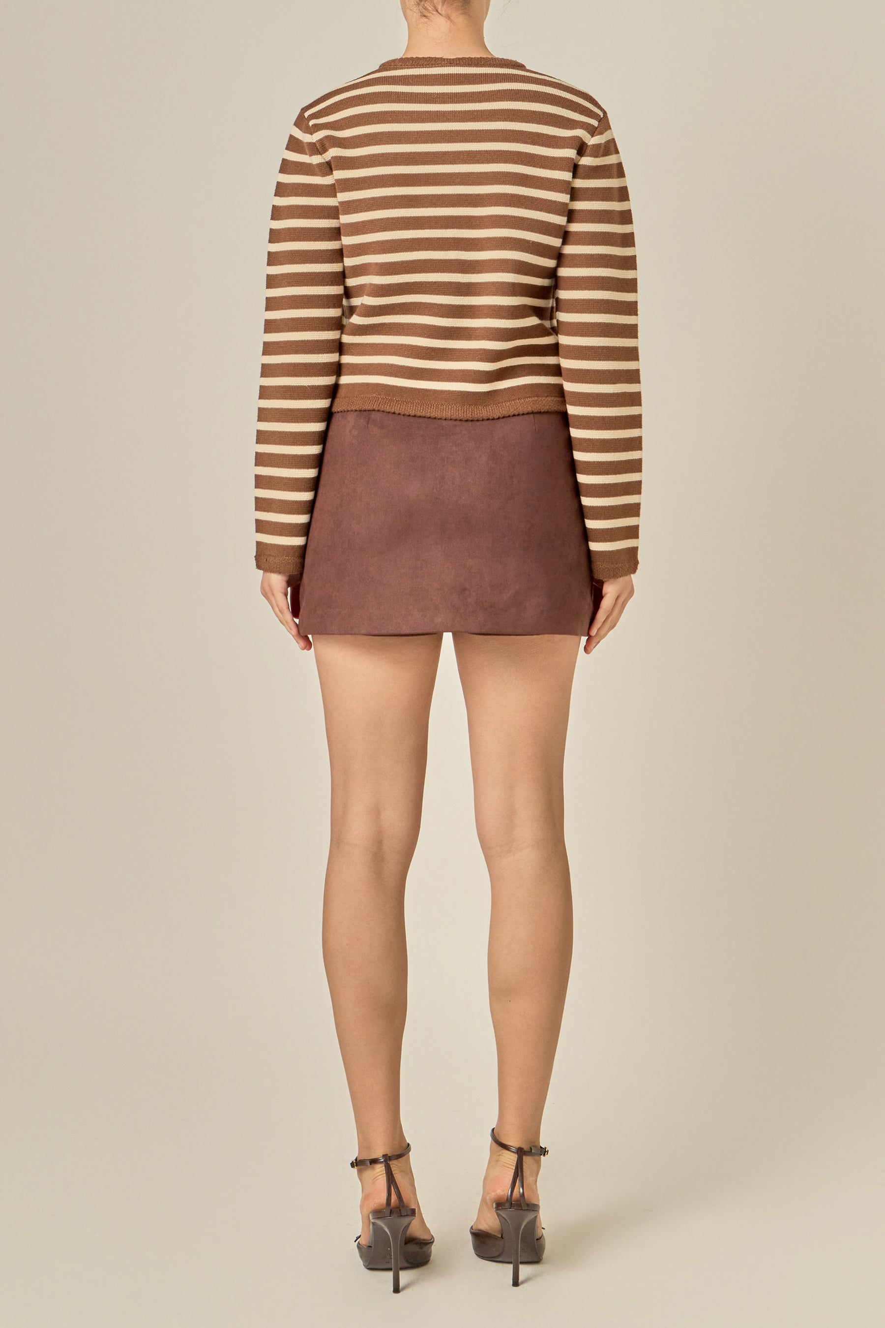 Striped Knit Jacket Cardigan