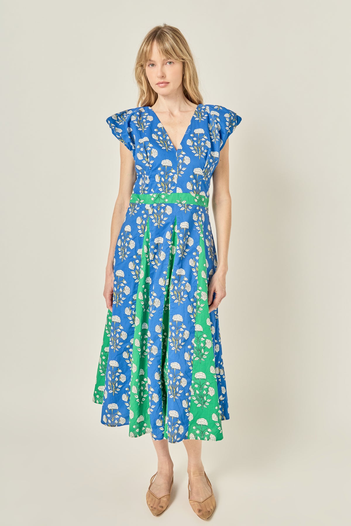 Print Block Midi Dress