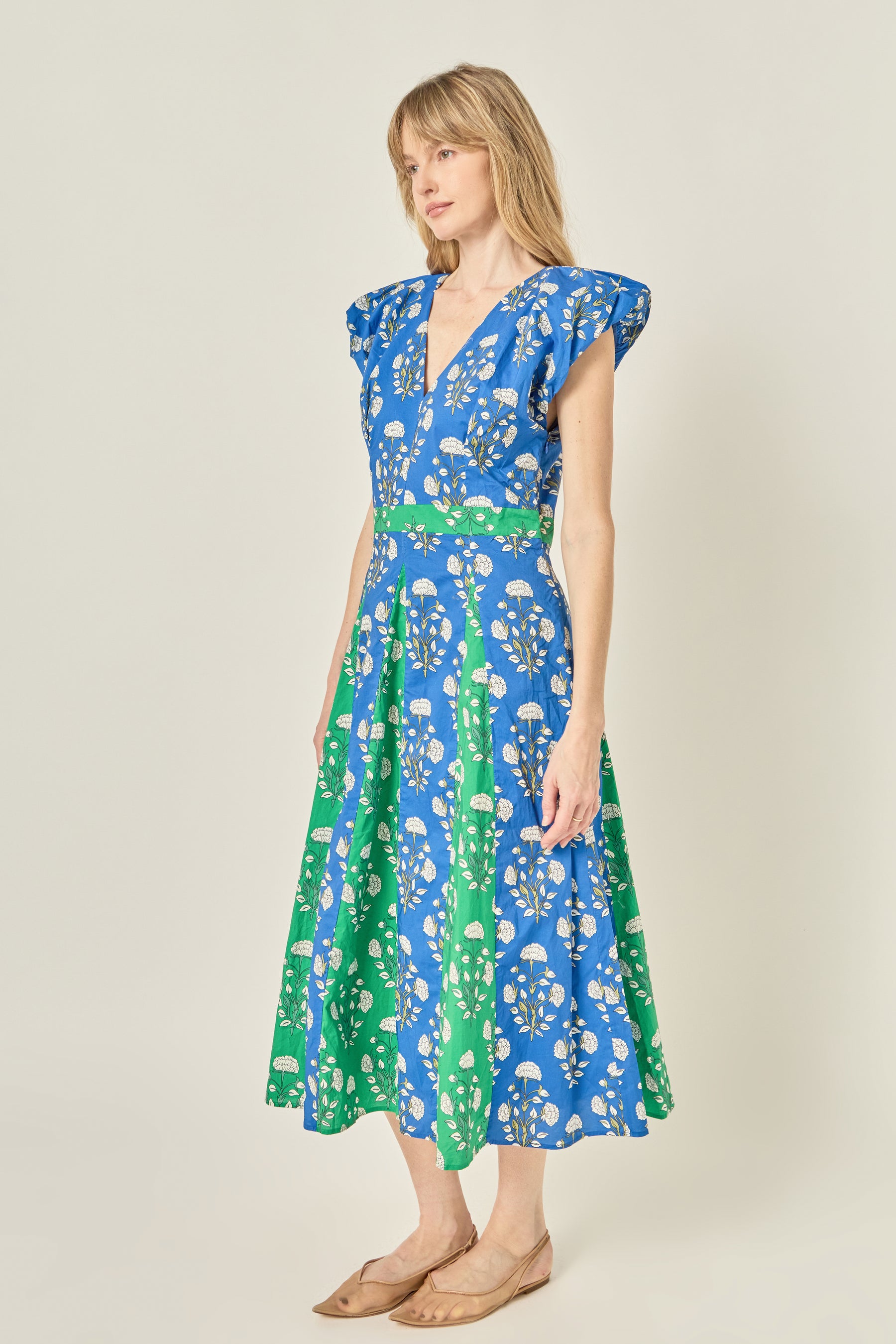 Print Block Midi Dress