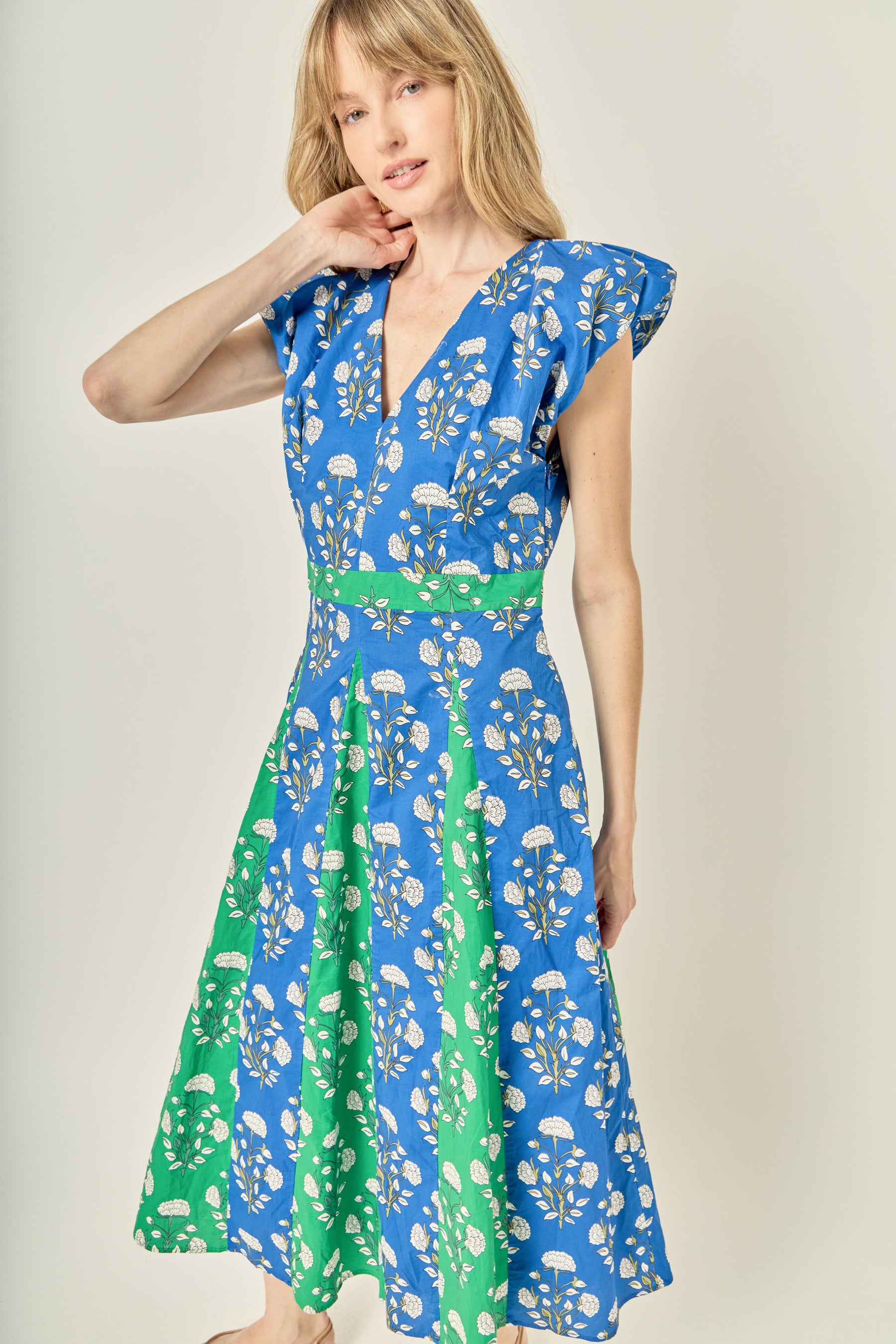 Print Block Midi Dress