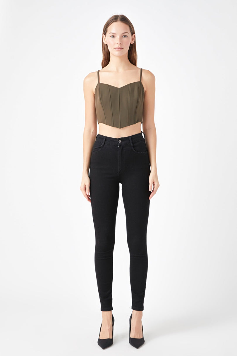 ENDLESS ROSE - Adjustable Bustier Crop Top - TOPS available at Objectrare