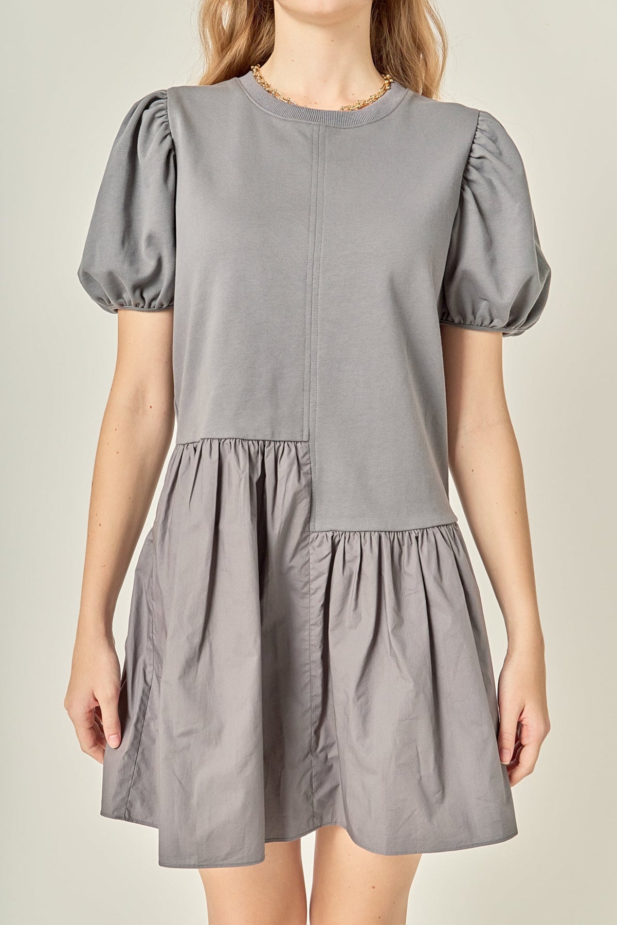 Knit Woven Mixed Dress